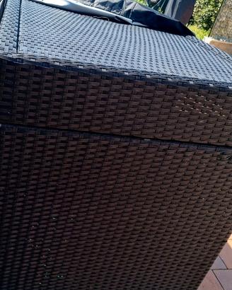 Tavolo alto rattan midollino (omaggio 6 sgabelli)