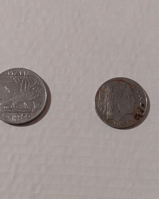 2 monete storiche Itiane del 1942 