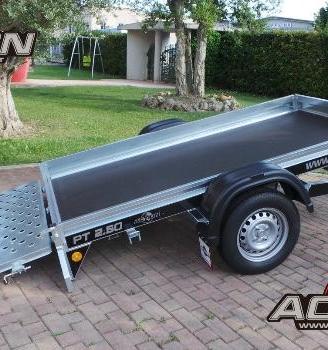 Carrello porta quad con rampa posteriore basculant