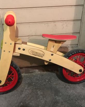 Bici legno per bambini senza pedali
