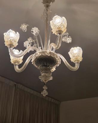 lampadario di vetro di  murano