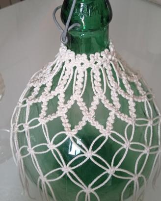 Rete macramè Boho Shabby  per damigiana da 5L