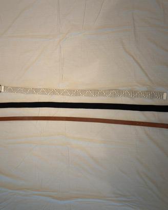 Lotto 3 Cinture Intrecciata Elastica Similpelle