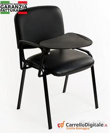 Sedie riunione ecopelle nera + Ribaltina scrittoio