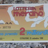 Biglietto della lotteria del 1988 in fds matrice -