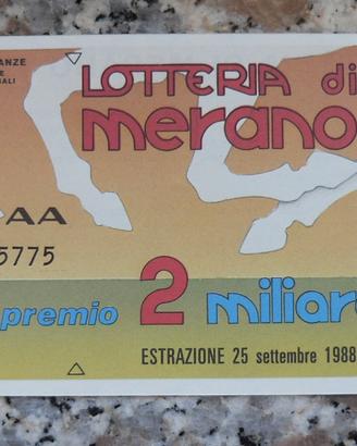 Biglietto della lotteria del 1988 in fds matrice -
