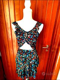 Completo top & gonna estivo stelle multicolor