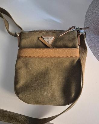 borsello uomo guess  verde e marrone 
