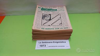LA SETTIMANA ENIGMISTICA, anno 1973, parzialmente
