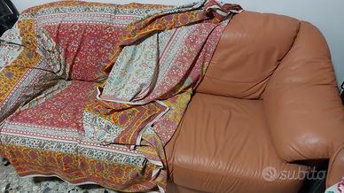 divano 3 posti in pelle con kit pulizia