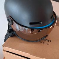 Casco sci Salomon con visiera integrata a specchio