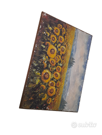 Quadro girassoli campo dipinto
