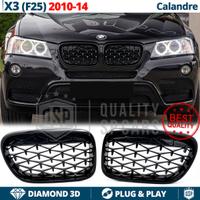 GRIGLIE per BMW X3 F25 10-14 Nero Lucido Diamond