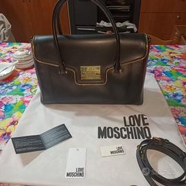 borsa Moschino in ecopelle nera 