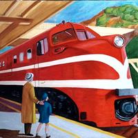 E. Hopper - A.Locomotive - Quadro ad olio su tela