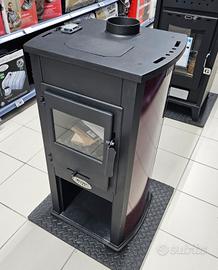 Stufa a legna Ventilata 9kw piastra per Cucinare 
