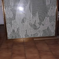 Quadro Madonna all'uncinetto