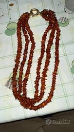 Collana ambra baltica, chiusura oro 18k 750
