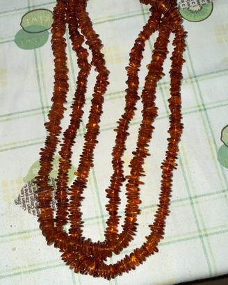 Collana ambra baltica, chiusura oro 18k 750