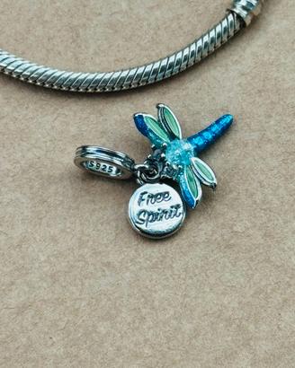 Charm Libellula argento compatibile Pandora