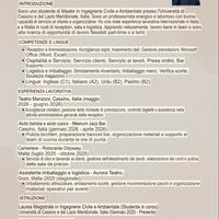 Cameriere, receptionist e responsabile del B&B