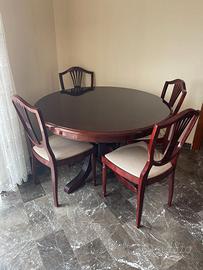 Tavolo rotondo allungabile + 4 sedie