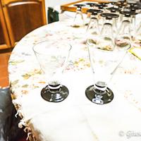 BICCHIERI VINTAGE IN VETRO CON BASE NERA