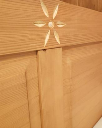 Letto matrimoniale 140x200 in legno di abete