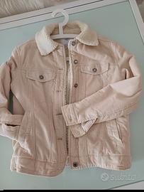  Giubbotto Bershka Velluto a Coste Beige Foderato 