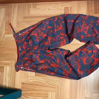 Pantaloni Burberry unisex blu con fantasie rosse