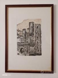 litografia Borgo medievale Ninchi '87