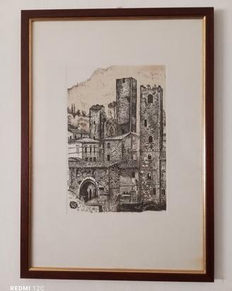 litografia Borgo medievale Ninchi '87