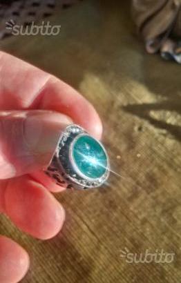 Anello Antico in Argento con pietra di GIADA