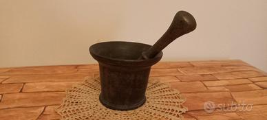 Antico mortaio in bronzo fine 1700 inizi 1800