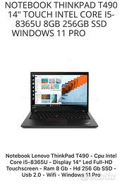 Notebook Lenovo ThinkPad T490