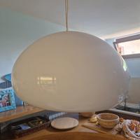 Lampada Flos Castiglioni bianca e argento 