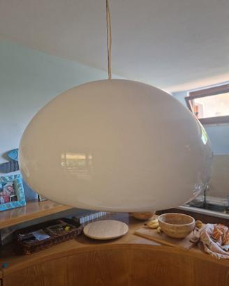 Lampada Flos Castiglioni bianca e argento 