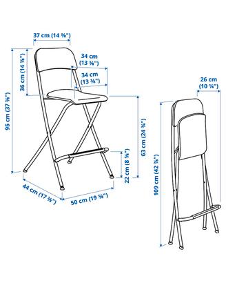 Sgabello da bar IKEA FRANKLIN pieghevole - Nero

