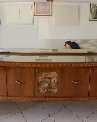 Mobile buffet Anni 50, artigianale-specchio-bar