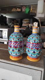 Bottiglia bottiglie ceramica vietrese fatta a mano