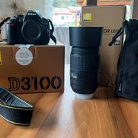 Macchina fotografica Nikon D3100 + ob. 55-300