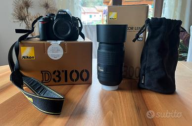 Macchina fotografica Nikon D3100 + ob. 55-300