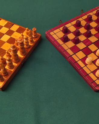 SCATOLE SCACCHIERA IN LEGNO-DAMA/SCACCHI