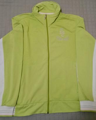 Felpa in cotone verde e bianca Dynamic