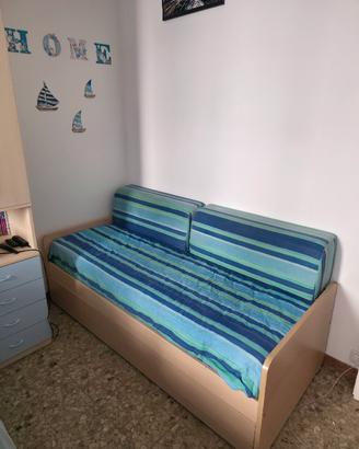 Divano letto doppio con secondo letto estraibile