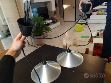 Lampadario soffitto fatto colore acciaio mod. Ikea