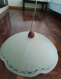 Lampadario a sospensione vintage in vetro satinato