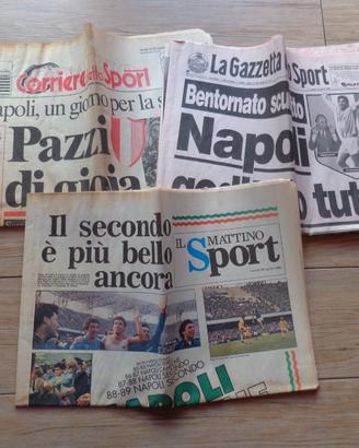 SCUDETTO NAPOLI CAMPIONE D'ITALIA 1990 QUOTIDIANI