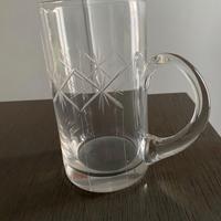 Brocca per acqua in cristallo di Boemia incisa