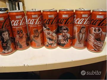 7 lattine coca cola x marvel + 5 omaggi